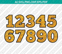 Gold Foil Golden Glitter Birthday Wedding Numbers Vector SVG Cricut Cut File Clipart Png Eps Dxf