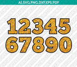 Gold Foil Golden Glitter Birthday Wedding Numbers Vector SVG Cricut Cut File Clipart Png Eps Dxf