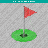 Golf Hole Flag Embroidery Design