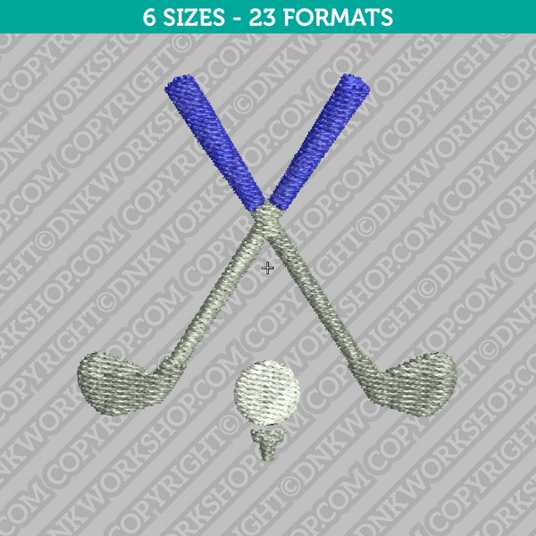 Golf Stick Club Embroidery Design