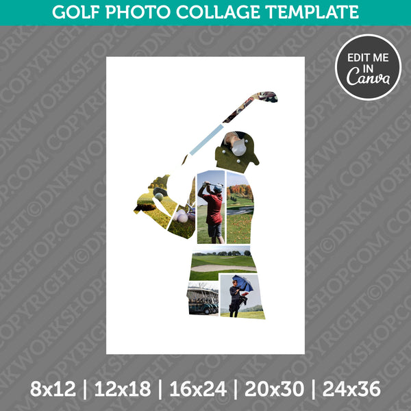 Golf Photo Collage Template Canva PDF