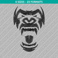 Gorilla Head Face Embroidery Design