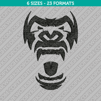 Gorilla Head Face Embroidery Design