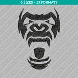 Gorilla Head Face Embroidery Design