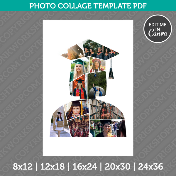 Graduation Girl Photo Collage Template Canva PDF