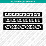 Greek Versace Leather Cuff Bracelet Template SVG DXF Laser Cut File Cricut Vector PNG