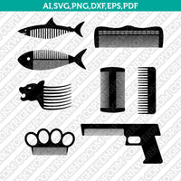 Hair Beard Comb Template Svg Laser Cut File CNC plasma Silhouette Cameo Vector Cricut Clipart Png Eps Dxf