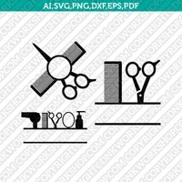 Hairstylist Hairdresser Salon Hair Monogram Frame SVG Cricut Cut File Clipart Png Eps Dxf Vector