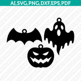 Halloween-Bat-Coffin-Ghost-Pumpkin-Skull-Spiderweb-Halloween-Earring-Template-SVG-Silhouette-Cameo-Vector-Cricut-Laser-Cut-File-Png-Eps-Dxf