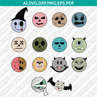 Halloween Emoji SVG Cut File Vector Cricut Silhouette Cameo Clipart Png Dxf Eps