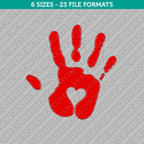 Hand Print Heart Embroidery Design - 6 Sizes - INSTANT DOWNLOAD 