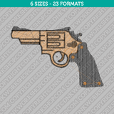 Handgun Pistol Revolver Embroidery Design