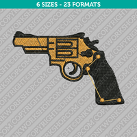 Handgun Pistol Revolver Embroidery Design