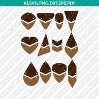 Hanging Two Part Earring Template SVG Cricut Laser Cut File Clipart Png Eps Dxf Vector