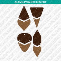 Hanging Two Part Earring Template SVG Cricut Laser Cut File Clipart Png Eps Dxf Vector