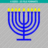 Hanukkah Menorah Chanukiah Hanukkiah Embroidery Design - 6 Sizes - INSTANT DOWNLOAD 