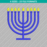 Hanukkah Menorah Chanukiah Hanukkiah Embroidery Design - 6 Sizes - INSTANT DOWNLOAD 