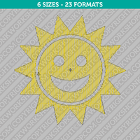 Happy Sun Embroidery Design