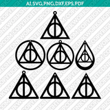 Harry Potter Deathly Hallows SVG Cricut Laser Cut File Clipart Eps Png Dxf Vector