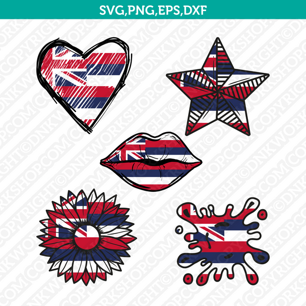 Hawaii Flag SVG Cut File Cricut Silhouette Cameo Clipart Png Eps Dxf