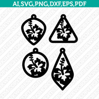 Hibiscus-Hawaii-Hawaiian-Earring-Template-Svg-Silhouette-Cameo-Vector-Cricut-Laser-Cut-File-Png-Eps-Dxf