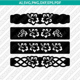 Hawaii Hawaiian Hibiscus Leather Bracelet Template SVG DXF Laser Cut File Cricut Vector PNG