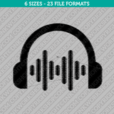 Headset Audio Wave Embroidery Design - 6 Sizes - INSTANT DOWNLOAD 