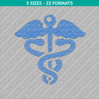 Healthcare Caduceus Embroidery Design