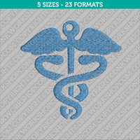 Healthcare Caduceus Embroidery Design