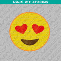 Heart Eyes Emoji Emoticon Machine Embroidery Design