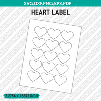Heart Label Template SVG Vector Cricut Cut File Clipart Png Eps Dxf