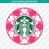 Heart Love Starbucks SVG Tumbler Cold Cup Cut File Cricut Vector Sticker Decal Silhouette Cameo Dxf PNG Eps