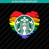 Heart Pride Starbucks SVG Tumbler Mug Cold Cup Cut File Sticker Decal Cricut