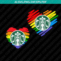 Heart Pride Starbucks SVG Tumbler Mug Cold Cup Cut File Sticker Decal Cricut