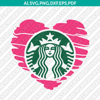 Heart Love Starbucks SVG Tumbler Cold Cup Cut File Cricut Vector Sticker Decal Silhouette Cameo Dxf PNG Eps