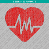 Heart Beat Rate Embroidery Design