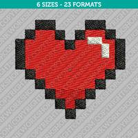 Heart Pixel Embroidery Design 