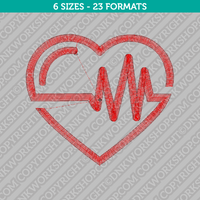 Heart Rate Embroidery Design