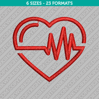 Heart Rate Embroidery Design