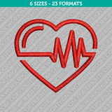 Heart Rate Embroidery Design