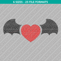 Heart with Wings Embroidery Design - 6 Sizes - INSTANT DOWNLOAD 