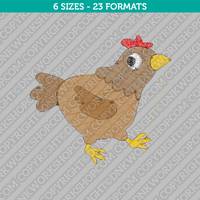 Hen Chicken Embroidery Design 