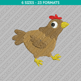 Hen Chicken Embroidery Design 