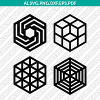 Hexagon Coaster Grill Trivet Template SVG CNC Laser Cut File Cricut Vector Png Eps Dxf