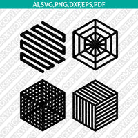Hexagon Coaster Grill Trivet Template SVG CNC Laser Cut File Cricut Vector Png Eps Dxf