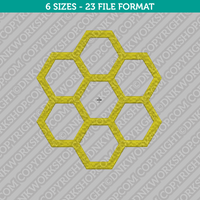 Hexagon Honeycomb Embroidery Design - 6 Sizes - INSTANT DOWNLOAD 