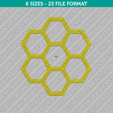 Hexagon Honeycomb Embroidery Design - 6 Sizes - INSTANT DOWNLOAD 