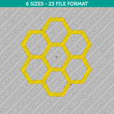 Hexagon Honeycomb Embroidery Design - 6 Sizes - INSTANT DOWNLOAD 