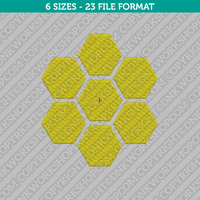 Hexagon Honeycomb Machine Embroidery Design - 6 Sizes - INSTANT DOWNLOAD 