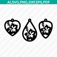 Hibiscus-Hawaii-Hawaiian-Earring-Template-Svg-Silhouette-Cameo-Vector-Cricut-Laser-Cut-File-Png-Eps-Dxf